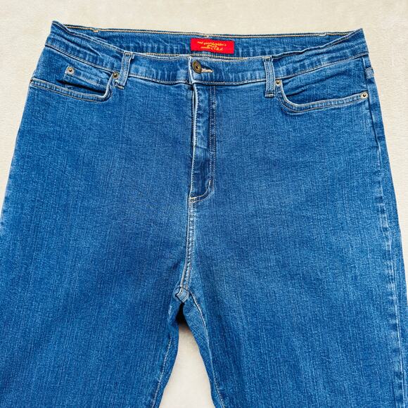 VTG NYDJ Jeans Womens 18 Med Wash Blue Denim Marilyn Straight High Rise USA Made - Picture 2 of 13